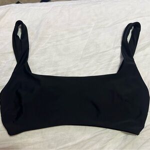 aerie swim top black scoop neck